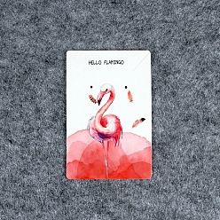 Flamingo Shape 100Pcs Paper Jewelry Display Cards for Earrings Necklaces Display, Rectangle, Flamingo Shape, 9x6cm
