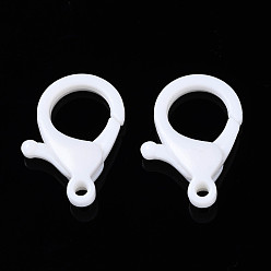 Белый Непрозрачные акриловые застежки в виде когтей лобстера, белые, 25x18x6 мм, отверстие : 2 мм