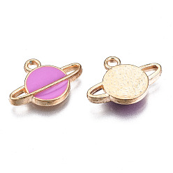 Средняя Орхидея Подвески из эмали и сплава, планета, вселенная космические прелести, золотой свет, средне орхидеи, 12x16.5x3 мм, отверстие : 1.6 мм