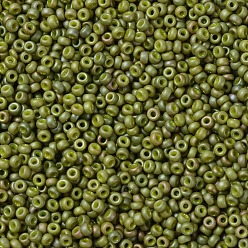 (RR2033) Matte Opaque Light Olive Luster MIYUKI Round Rocailles Beads, Japanese Seed Beads, 11/0, (RR2033) Matte Opaque Light Olive Luster, 11/0, 2x1.3mm, Hole: 0.8mm, about 5500pcs/50g