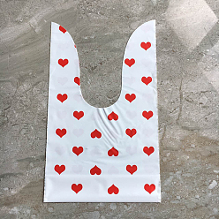 Heart Plastic Bags, Gift Packing Bags, Bakery Cake Cupcake Storage Bags, Heart Pattern, 22x13.5cm, 50pcs/bag