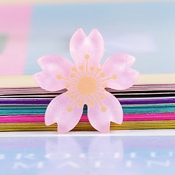 Pink Translucent Resin Cabochons, for Hair Accessories, Glitter Cherry, Pink, 26mm