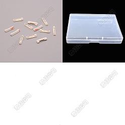 Old Lace 200Pcs Adhesive Plastic Back Bar Pins Brooch Findings, with Iron Pins, Rectangle, Old Lace, 22x5x4.5mm, Pin: 0.6mm