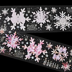 Bowknot Winter Theme PET Waterproof Adhesive Tape, Snowflake Decorative Tape for DIY Scrapbooking, Card Making, Bowknot, 50x0.1mm, 2m/roll
