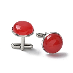 Другие Нефриты 304 пуговицы на манжетах из нержавеющей стали., с естественным нефритом, для аксессуаров одежды, полукруглый, 30~31x17.5 мм