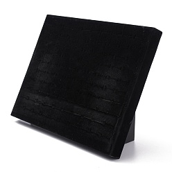 Negro Pantallas de anillo de terciopelo, con madera, negro, 35x24x4 cm