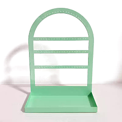 Лайм Железные выставочные витрины ювелирных изделий, держатель органайзера для колье, браслет дисплей, украшения для дома, желто-зеленые, 20x10x28 см