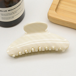 White Large Cellulose Acetate(Resin) Hair Claw Clips, Tortoise Shell Non Slip Jaw Clamps for Girl Women, White, 110mm