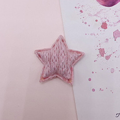Pink Кабошоны из хлопчатобумажной ткани, звезда, розовые, 40 мм