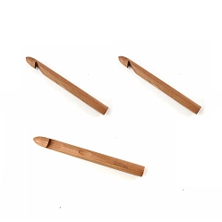 Цвет Древесины Карбонизированные бамбуковые спицы, крючки для вязания крючком, для плетения крючком швейных инструментов, деревесиные, 15~25 мм, 3 шт / комплект