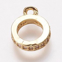 Золотой Латунные поручни из кубического циркония, петля под залог, бейлы, кольцо, прозрачные, золотые, 10x7.5x1.5 мм, отверстие : 1 мм