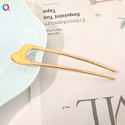 Alloy Oil Drip U-shaped Hairpin - Wave Yellow Винтажная металлическая заколка для элегантной прически — минимализм, U-образный, шикарный аксессуар для волос.