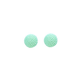 E1919-2/Green Ball 925 Silver Heart-shaped Stud Earrings - Minimalist Geometric Circle Earings, Cute and Stylish.