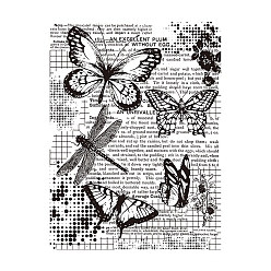 Butterfly Transparent Clear Silicone Stamp/Seal, For DIY Scrapbooking/Photo Album Decorative, Use with Acrylic Printing Template Tool, Stamp Sheets, Butterfly, 200x150x3mm