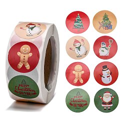 Снеговик Рождественские наклейки, самоклеящиеся бумажные наклейки, для партии, декоративные подарки, снеговик, 24.5 мм, 500шт / рулон