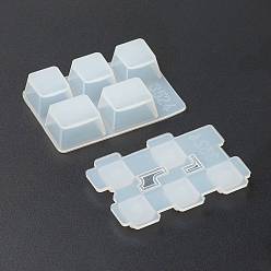White DIY Ctrl Keycap Silicone Mold, with Lid, Resin Casting Molds, For UV Resin, Epoxy Resin Craft Making, White, 70x46x20mm