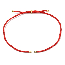 Красный Нейлон шнуры ожерелье решений, с фурнитурой позолоченной латунной, долговечный, красные, 22~22.8 дюйм (56~58 см), отверстие : 1.7 мм