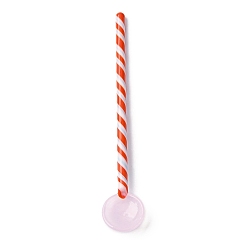 Красный Стеклянные полосатые ложки ручной работы, кухонная утварь, красные, 163.5x29x10.5 мм