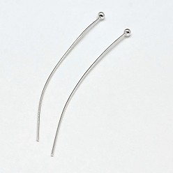 Silver 925 Sterling Silver Ball Head Pins, Silver, 50x1.8mm, Pin: 0.5mm, 160Pcs/20g