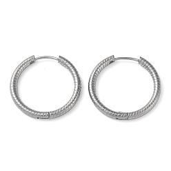 Нержавеющая Сталь Цвет Не тускнеют 304 серьги-кольца из нержавеющей стали, цвет нержавеющей стали, 22x23x2.5 мм