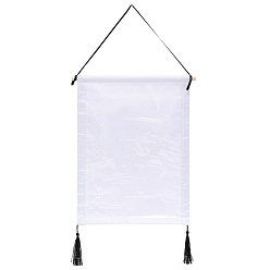 White PVC Diamond Painting Hanging Frame, with Wood Stick, for Diamond Painting Poster Photos Picture Map Accessories, White, 400x300mm