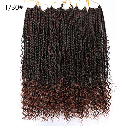 T/30# Bohemian Curly Box Braids Crochet Hair Extensions with Airy Three-Strand Braid