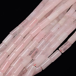 Розовый Кварц Природных драгоценных камней розового кварца бисер пряди, колонка, 16~18x8 мм, отверстие : 1.5 мм, около 24 шт / нитка, 15.74 дюйм