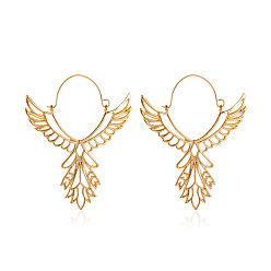 01KC gold 3051 Fashion Angel Wings Earrings Ethnic Style Hollow Eagle Earrings Peace Sign Earrings Stud Earrings