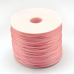 Light Coral Nylon Thread, Rattail Satin Cord, Light Coral, 1.5mm, about 100yards/roll(300 feet/roll)