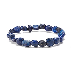 Lapis Lazuli Natural Lapis Lazuli Nuggets Beads Stretch Bracelet, Reiki Bracelet for Children, Inner Diameter: 1-3/4 inch(4.6cm)
