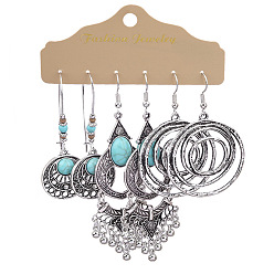 HQEF-0556 Boho Silver Butterfly and Animal Earrings with Star Charms - Unique Ethnic Jewelry