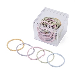 Mixed Color Rubber Elastic Hair Band, Mixed Color, 2mm, Inner Diameter: 43x36mm, 50pcs/box