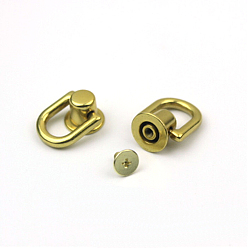 Golden Alloy D Ring Head Screwback Button, with Screw, Button Studs Rivets for Phone Case DIY, DIY Art Leather Craft, Golden, 2.2x1.2cm, Inner Diameter: 1cm