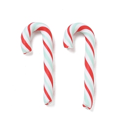 Colorful Handmade Polymer Clay Beads, No Hole/Undrilled, Christmas Candy Cane, Colorful, 30~32x11~12x3mm