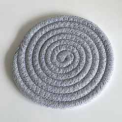 Light gray about 12cm Hand-woven cotton rope anti-scalding heat-resistant table mat simple pot mat heat insulation pad cotton thread coaster
