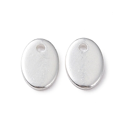 Silver 304 Stainless Steel Charms, Stamping Blank Tag, Oval, Silver, 7x5x0.9mm, Hole: 1mm