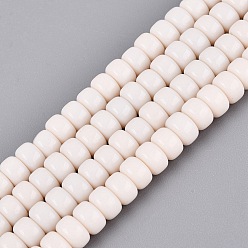 Dentelle Vieille Perles verre opaque brins, baril, vieille dentelle, 6x4mm, Trou: 1~1.2mm, Environ 93~105 pcs/chapelet, 14.37~16.73'' (36.5~42.5 cm)