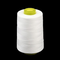 White Polyester Machine Embroidery Threads, Sewing Thread, White, 0.3mm, about 5000yards/roll