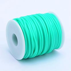 Средний Бирюзовый ПВХ трубчатый шнур из синтетического каучука, без отверстия , обернутый вокруг белой пластиковой катушке, средне бирюзовый, 3 мм, около 49.21 ярдов (45 м) / рулон