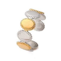 Золотой & Цвет Нержавеющей Стали 304 двухцветные манжетные кольца из нержавеющей стали, ионное покрытие (ip), золотые и нержавеющая сталь цвет, 7.5 мм