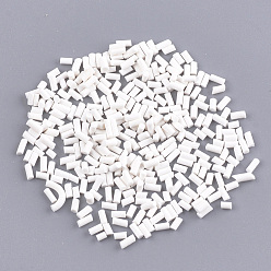 White Handmade Polymer Clay Sprinkle Beads, Fake Food Craft, No Hole, Column, White, 2~6x1.5mm