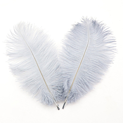 Gainsboro Ostrich Feather Ornament Accessories, for DIY Costume, Hair Accessories, Backdrop Craft, Gainsboro, 200~250mm