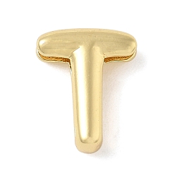 Letter T Медные подвески-слайдеры, стойки покрытие, без свинца и без кадмия, долговечный, реальный 18 k позолоченный, Письмо T, 14x11.5x4.5 мм, отверстие : 10.5x2 мм
