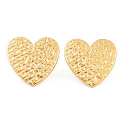 Heart Ion Plating(IP) 304 Stainless Steel Stud Earrings for Women, Golden, Heart, 22x22mm