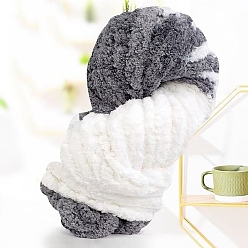 White Segment Dyed Arm Knitting Yarn, Super Softee Thick Fluffy Jumbo Chenille Polyester Yarn, for Blanket Pillows Home Decoration Projects, White, 20mm, about 29.53 yards(27m)/skein