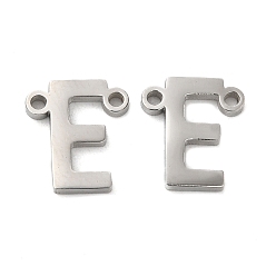 Letter E Non-Tarnish 304 Stainless Steel Connector Charms, Letter, Letter E, 10x9x1.5mm, Hole: 1.2mm