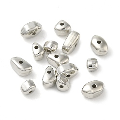 Platinum CCB Plastic Beads, Nugget, Platinum, 5~8.5x4~5x4~4.5mm, Hole: 1.4mm