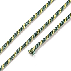 Teal Polycotton Filigree Cord, Braided Rope, with Plastic Reel, for Wall Hanging, Crafts, Gift Wrapping, Teal, 1.2mm, about 27.34 Yards(25m)/Roll