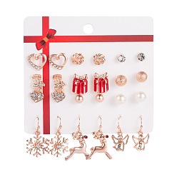 MS1313-3 Christmas Pearl Bell Earrings Set - Fashionable and Festive