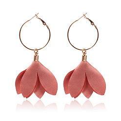 Pink Versatile Floral Tassel Earrings for Women - Long Dangling Flower Pendant Jewelry